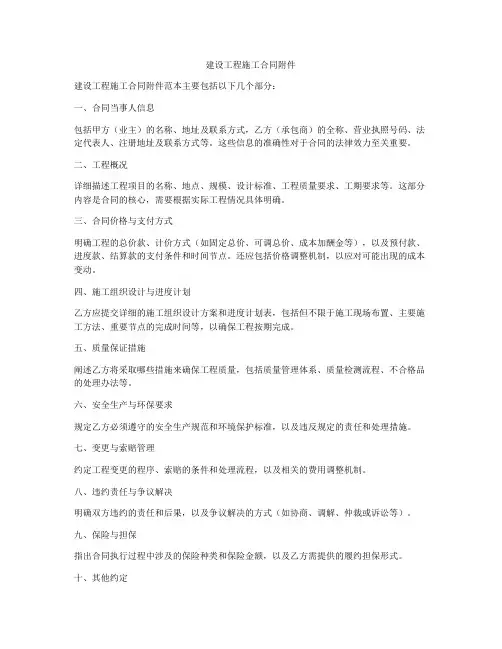 建设工程施工合同附件