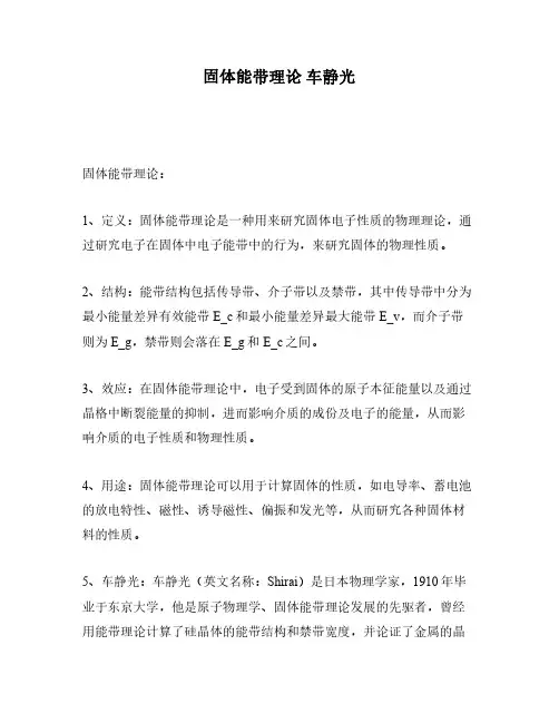 固体能带理论 车静光