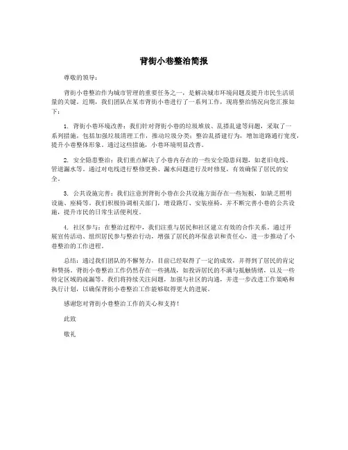 背街小巷整治简报