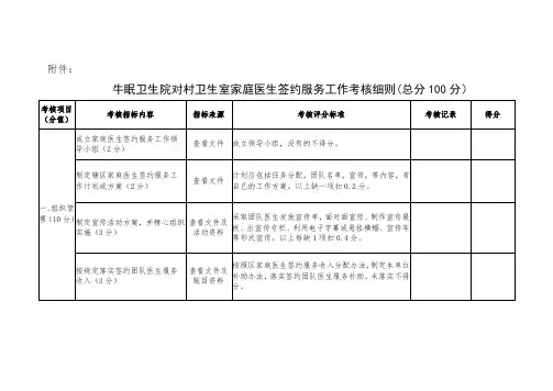家庭签约考核细则