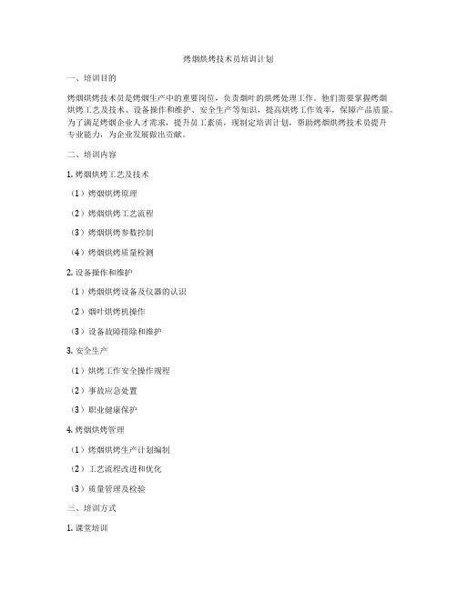 烤烟烘烤技术员培训计划