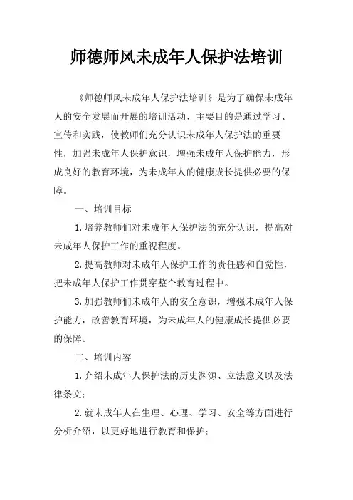 师德师风未成年人保护法培训