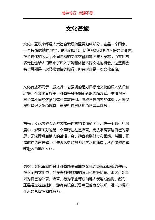 文化苦旅_精品文档