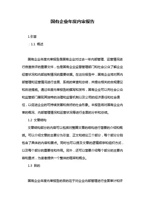 国有企业年度内审报告