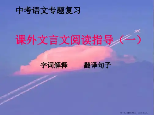 《中考复习中考课外文言文阅读指导》ppt课件