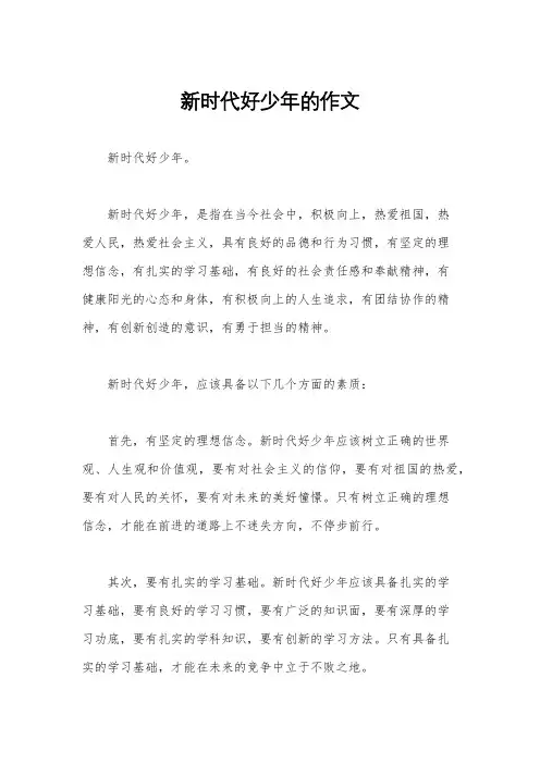 新时代好少年的作文