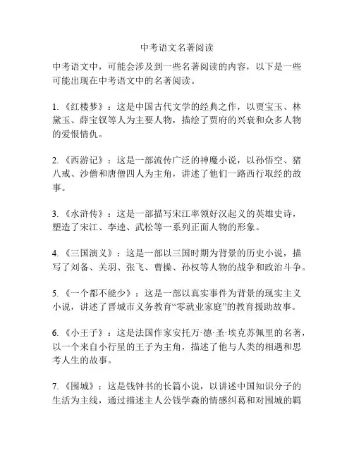 中考语文名著阅读