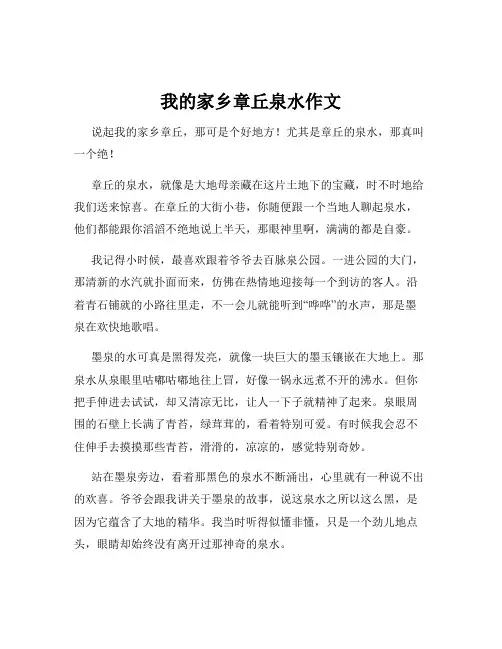 我的家乡章丘泉水作文