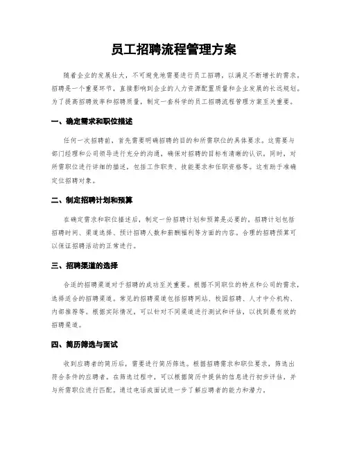 员工招聘流程管理方案