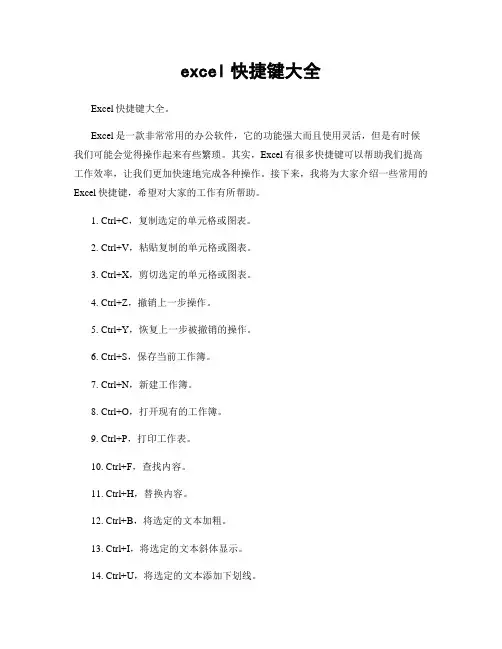 excel快捷键大全