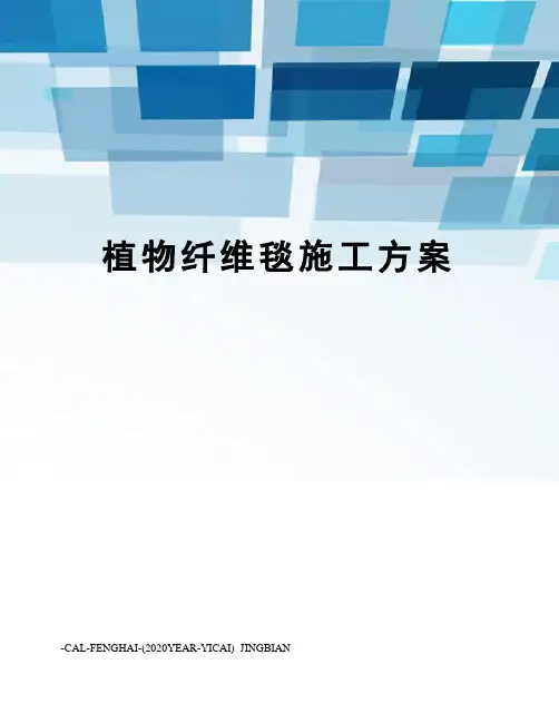 植物纤维毯施工方案
