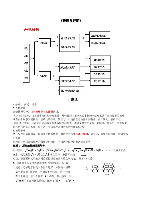 (完整版)《推理与证明》知识点,推荐文档
