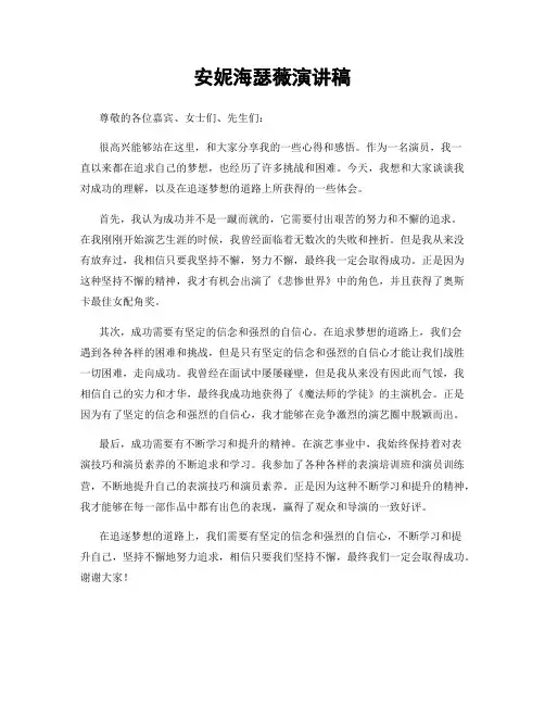 安妮海瑟薇演讲稿