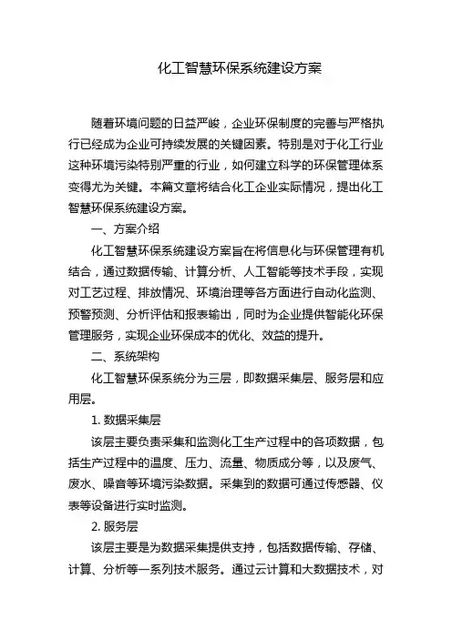 化工智慧环保系统建设方案