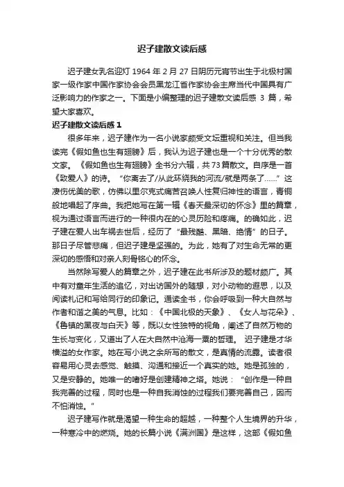 迟子建散文读后感
