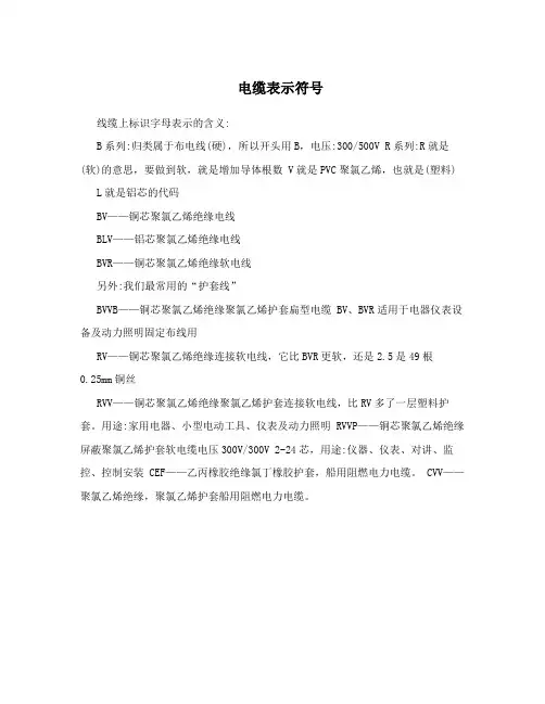 电缆表示符号