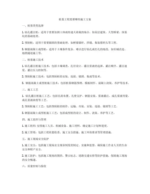 桩基工程需要哪些施工方案