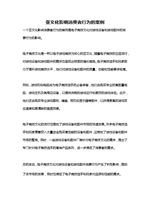 亚文化影响消费者行为的案例