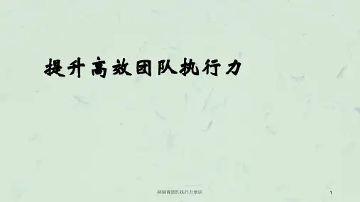 经销商团队执行力培训课件