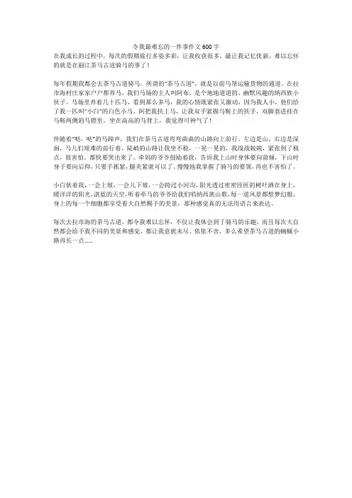 令我最难忘的一件事作文600字_2