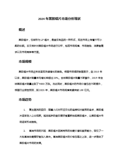 2024年黑胶唱片市场分析现状