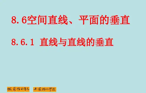 直线与直线的垂直 课件 共22张PPT
