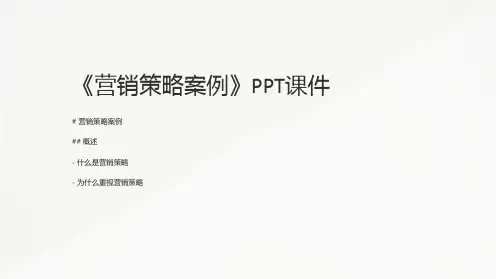 《营销策略案例》课件