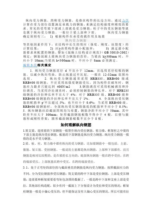 纵向受力钢筋