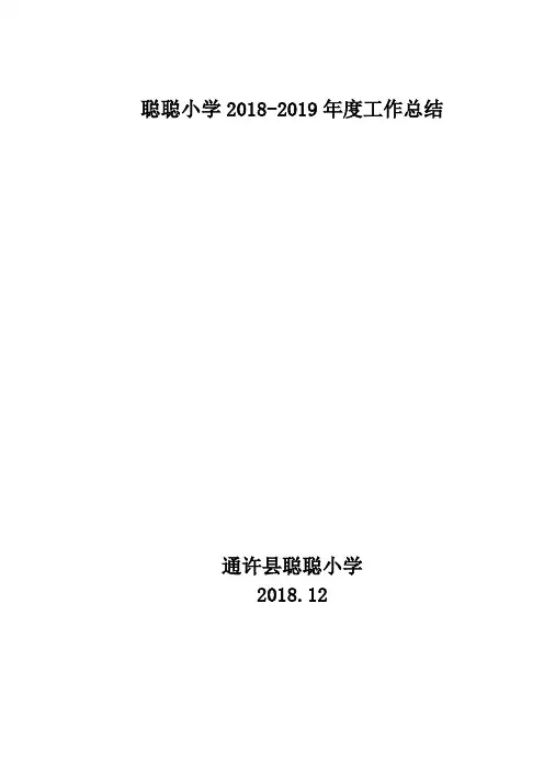 2018-2019学年工作总结