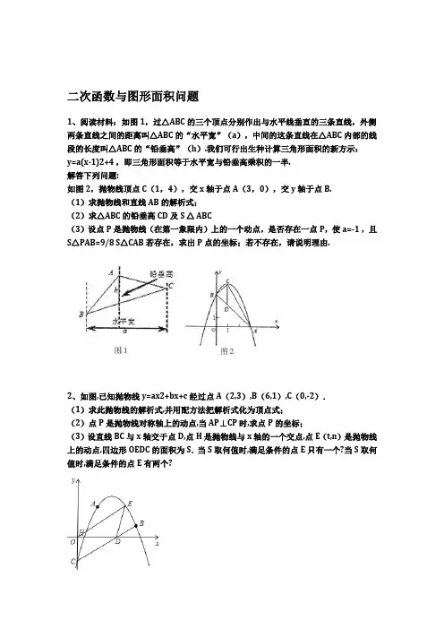 二次函数与图形面积问题