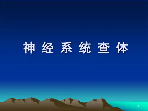 神经系统查体(讲课)PPT精选课件