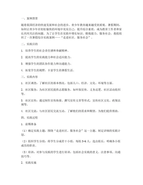 暑假综合实践案例