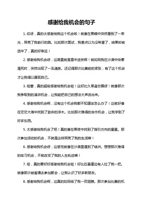 感谢给我机会的句子