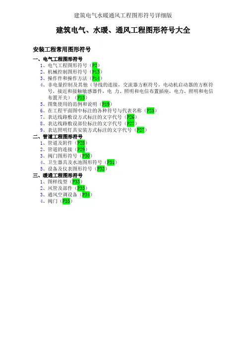建筑电气水暖通风工程图形符号详细版