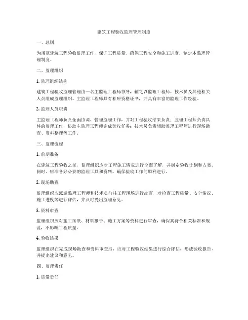 建筑工程验收监理管理制度