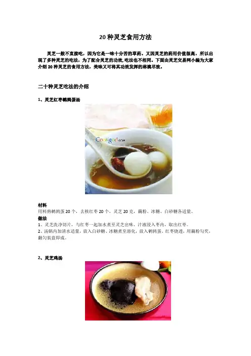 20种灵芝食用方法