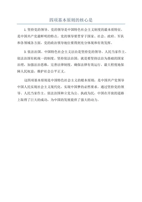 四项基本原则的核心是