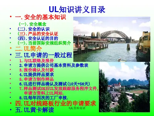 UL资料培训课件