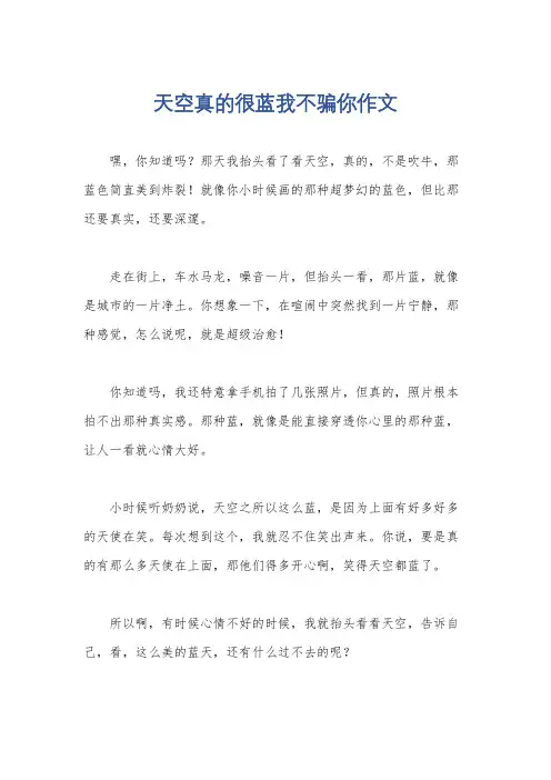 天空真的很蓝我不骗你作文