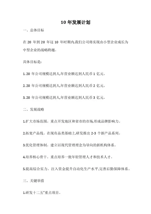 10年发展计划