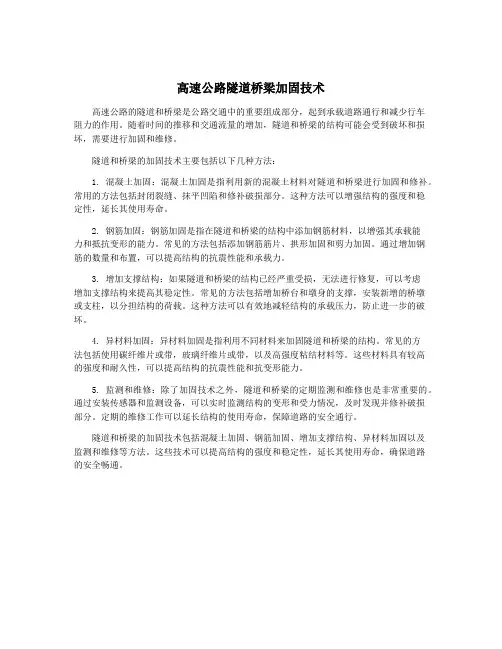高速公路隧道桥梁加固技术