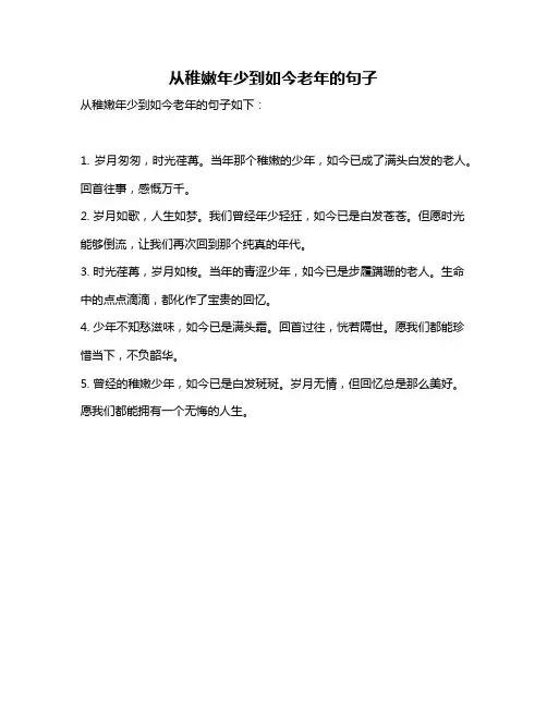 从稚嫩年少到如今老年的句子