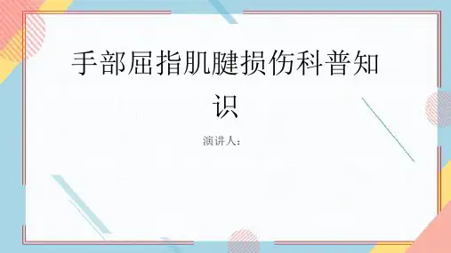 手部屈指肌腱损伤的科普知识课件