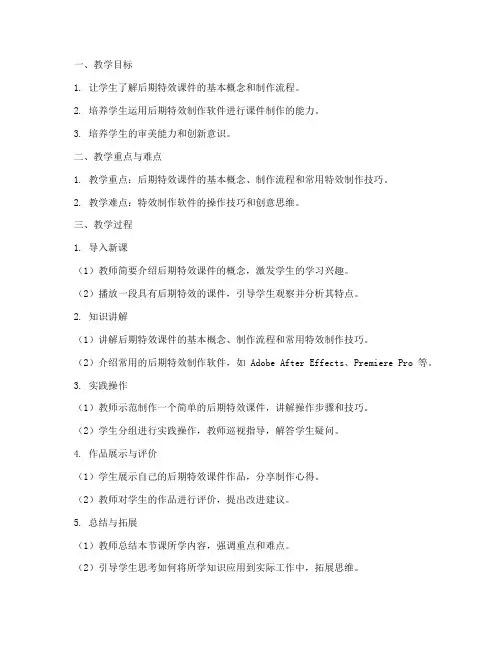 后期特效课件教案设计模板