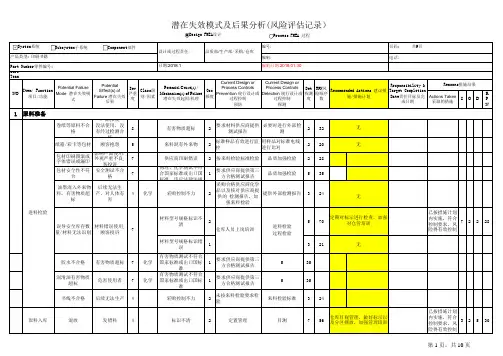 印刷书籍PFMEA风险评估范例
