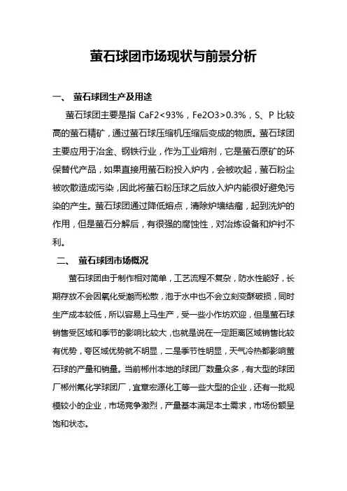 萤石球团市场现状与前景分析