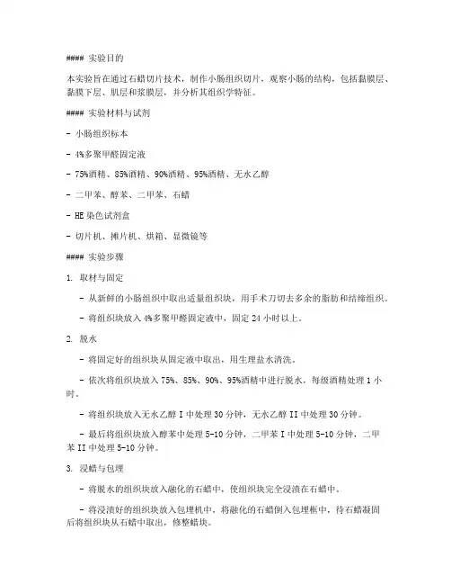 小肠石蜡切片实验报告