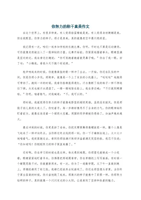 你努力的称干真美作文