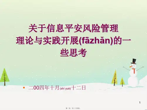 信息安全风险管理的理论
