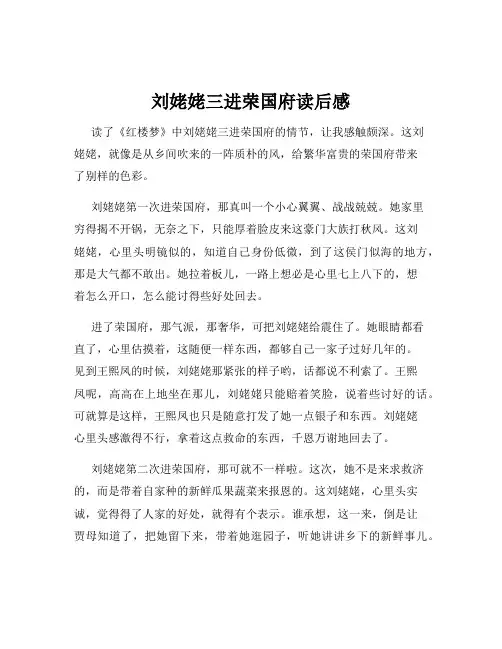 刘姥姥三进荣国府读后感